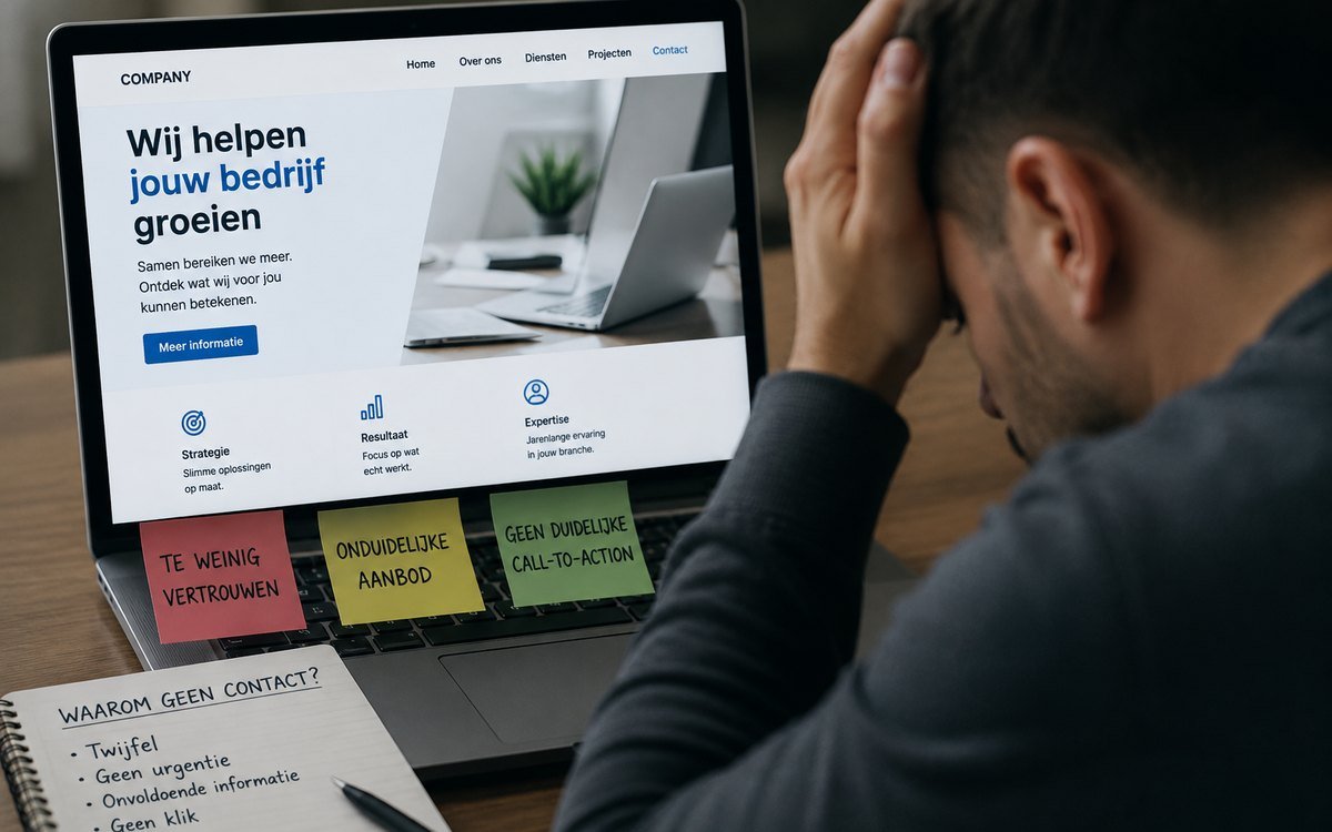 Waarom potentiële klanten je website wel bezoeken, maar geen contact opnemen